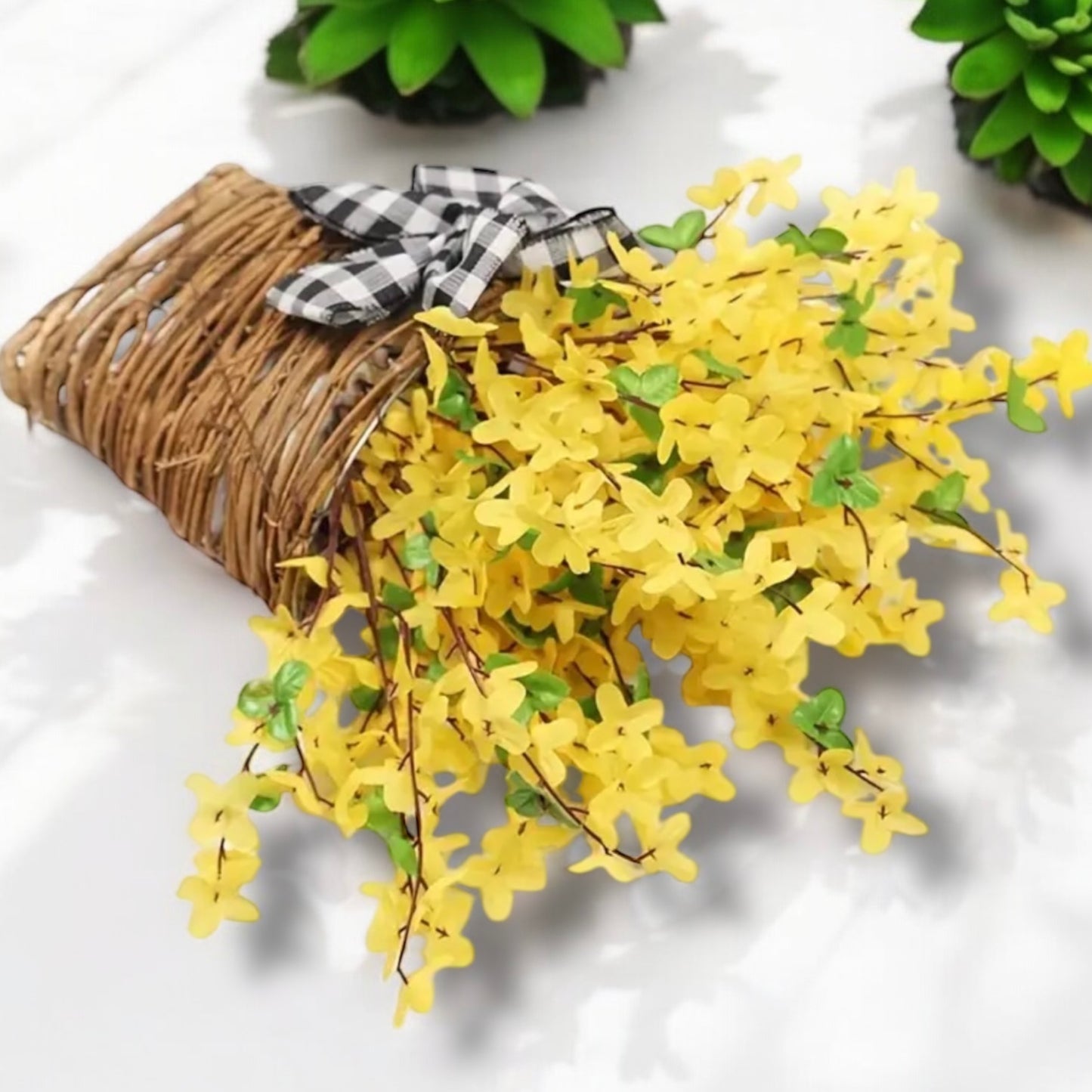 Forsythia Flower Basket Wreath