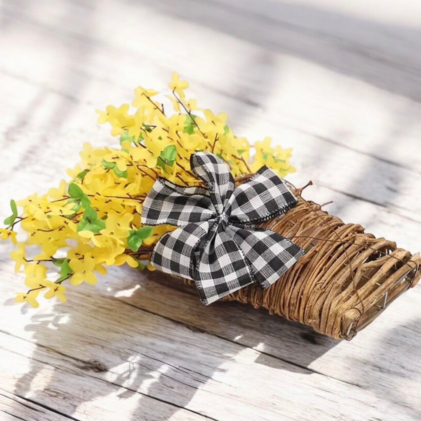 Forsythia Flower Basket Wreath