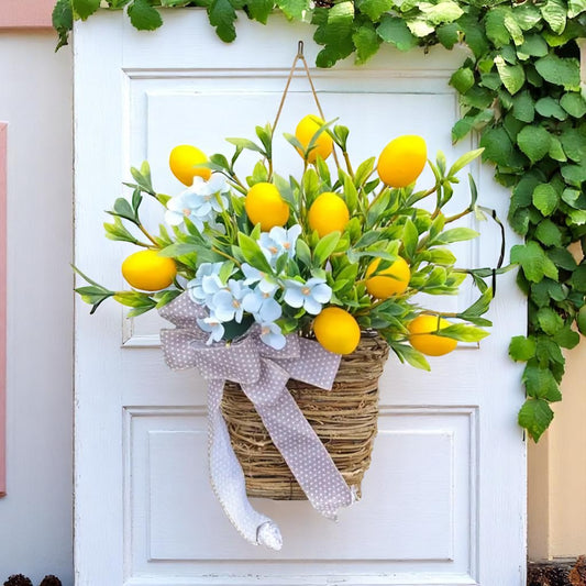 Lemon Basket Door Wreath