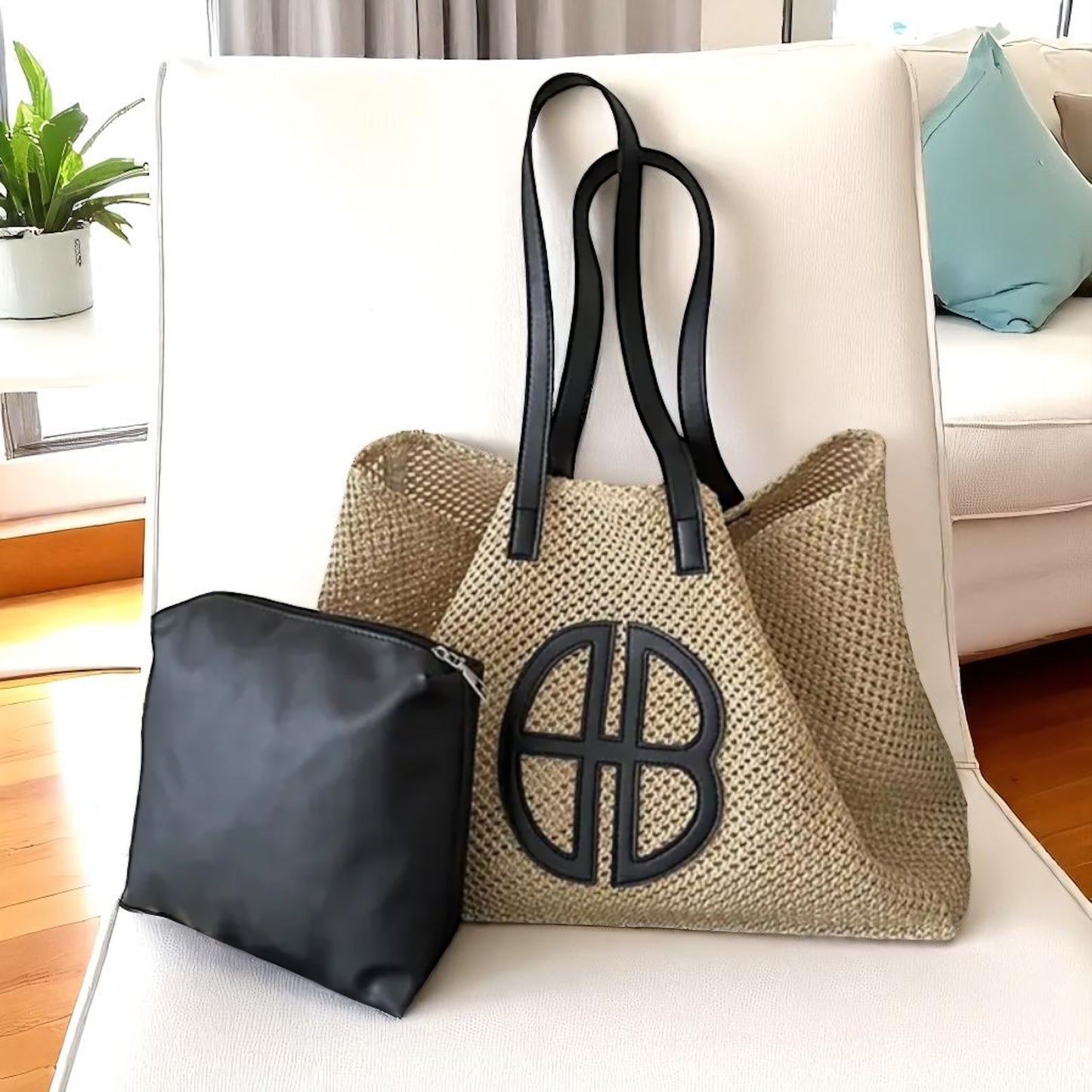 Two Piece BìBì Canvas Tote Bag