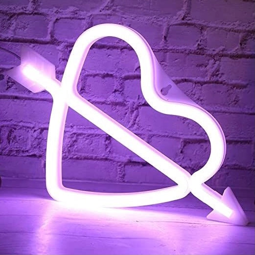 Creative '𝓒𝓾𝓹𝓲𝓭' Love Heart Neon Signs