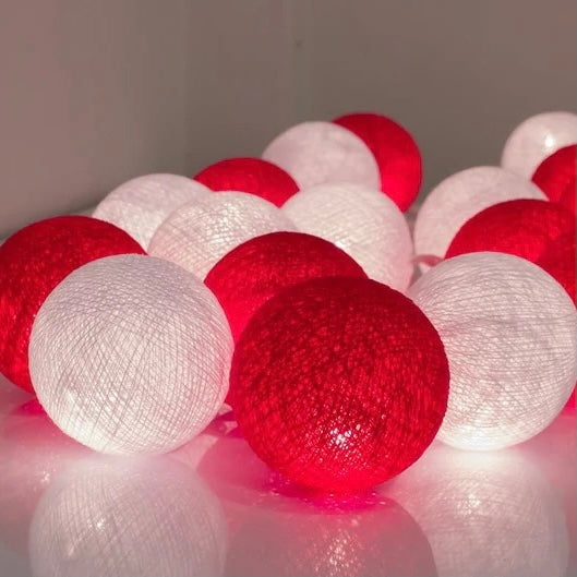 Red & White BOLETTE Christmas String Lights