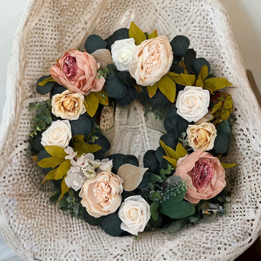 Handmade Eucalyptus Peony & Rose Wreath