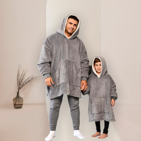 Giant Thick Fluffy Father & Son Matching Hoodie Blanket Gift Set