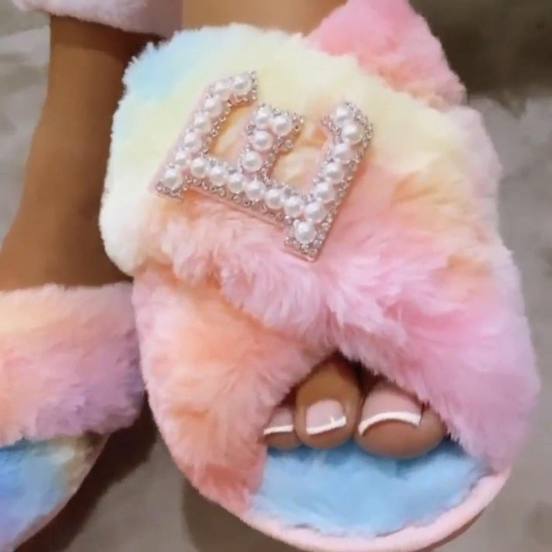 Mummy & Me Fluffy & Soft Faux Fur Slipper Set. - Pretty Little Presents