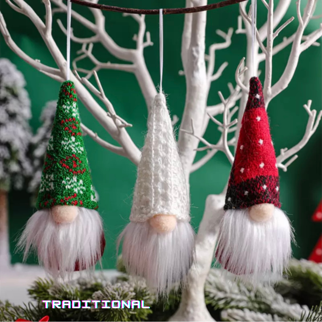 Set Of 3 Hanging Christmas Gonks