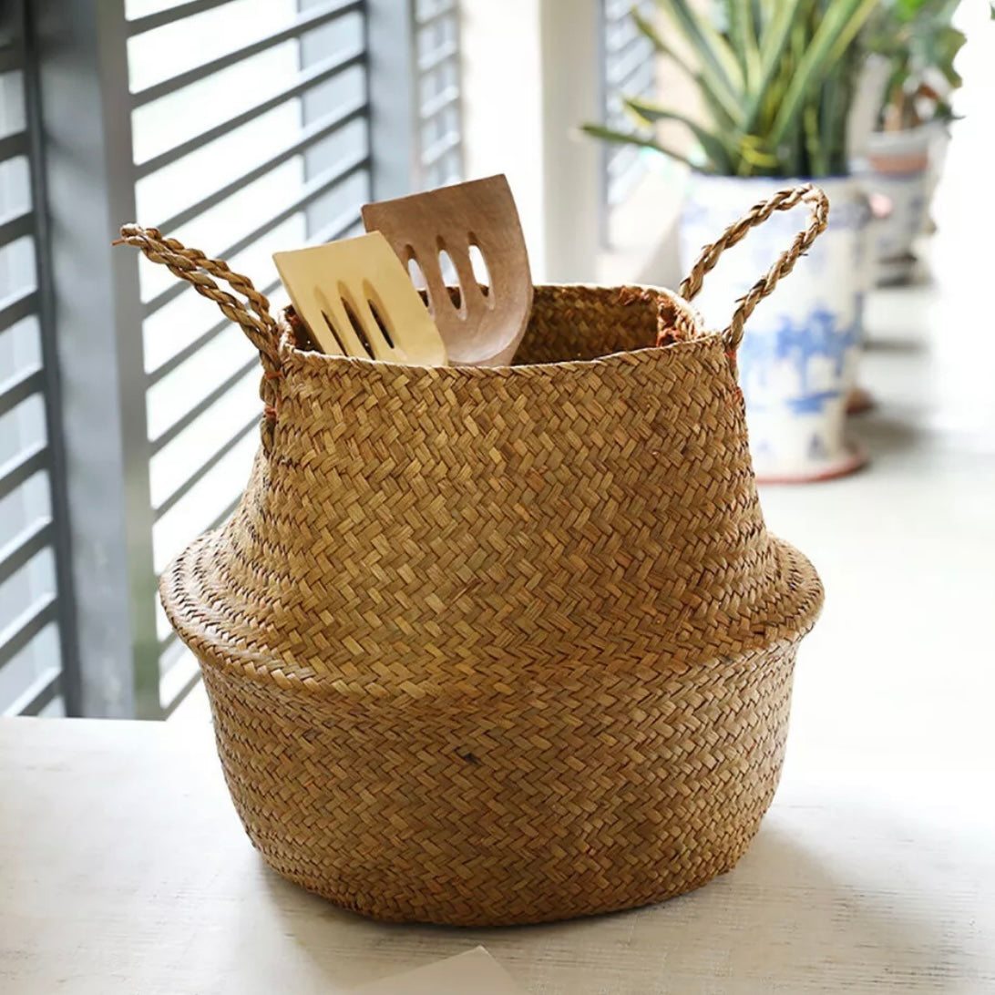 Rattan Plant Pot | Seagrass Vase | Wicker Rattan Basket