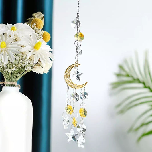 Moon And Star Crystal Sun Catcher