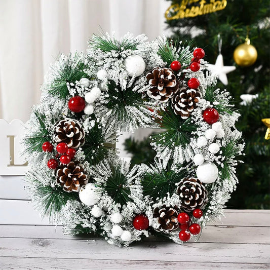 Luxury Door Hanging Christmas Snow Wreath