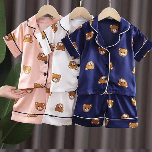 Children’s Silk 𝓣𝓮𝓻𝓻𝔂 Teddy PJ’s - Pretty Little Presents