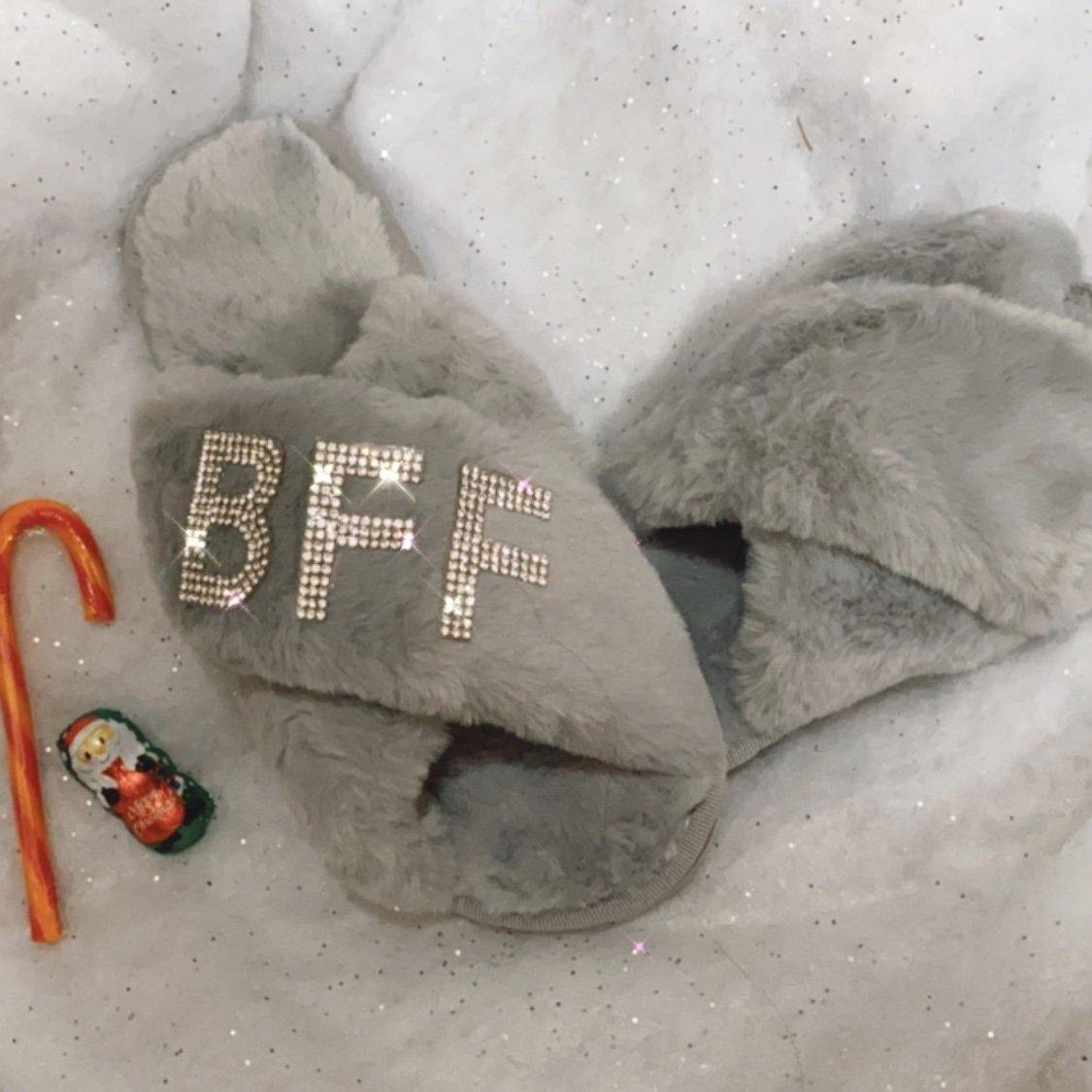 Customised Diamanté  Faux Fur ‘𝓢𝓹𝓮𝓬𝓲𝓪𝓵 𝓔𝓭𝓲𝓽𝓲𝓸𝓷‘ Slippers - Pretty Little Presents