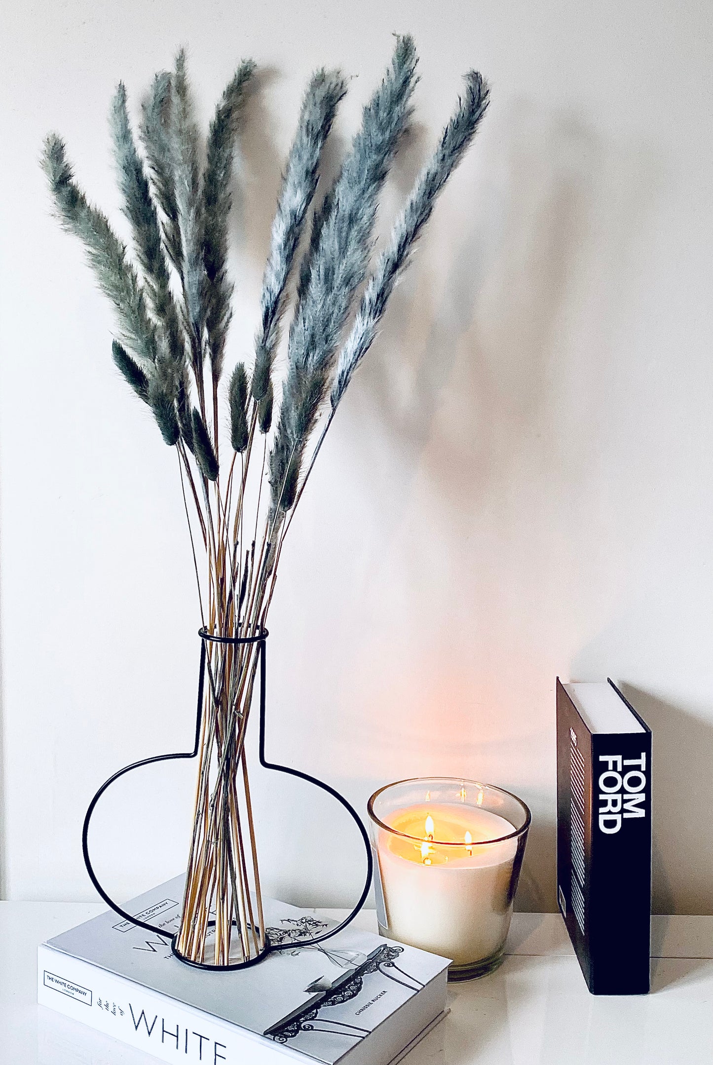 Luxury ‘𝓖𝓻𝓪𝓬𝓲𝓮’ Grey Fluffy Pampas Stems