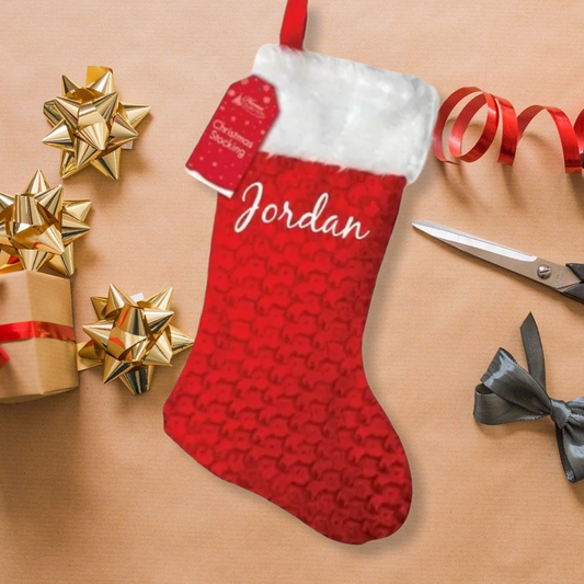 Personalised Red Deluxe Christmas Stocking - Pretty Little Presents