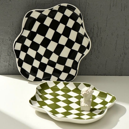 Ceramic Checkerboard Jewellery Tray|
