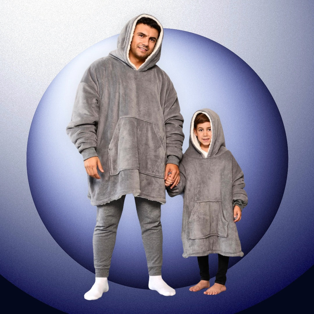 Giant Thick Fluffy Father & Son Matching Hoodie Blanket Gift Set