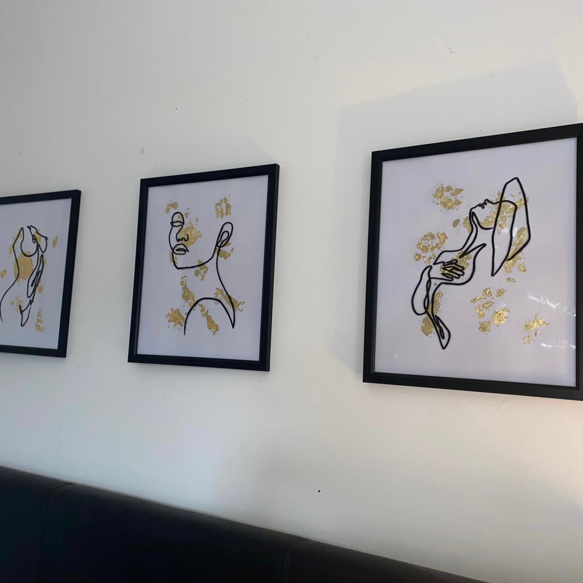 Hand Painted Abstract ‘ 𝓔𝓿𝓮𝓻𝓵𝔂𝓷‘ Line Art Illustration  With Frame
