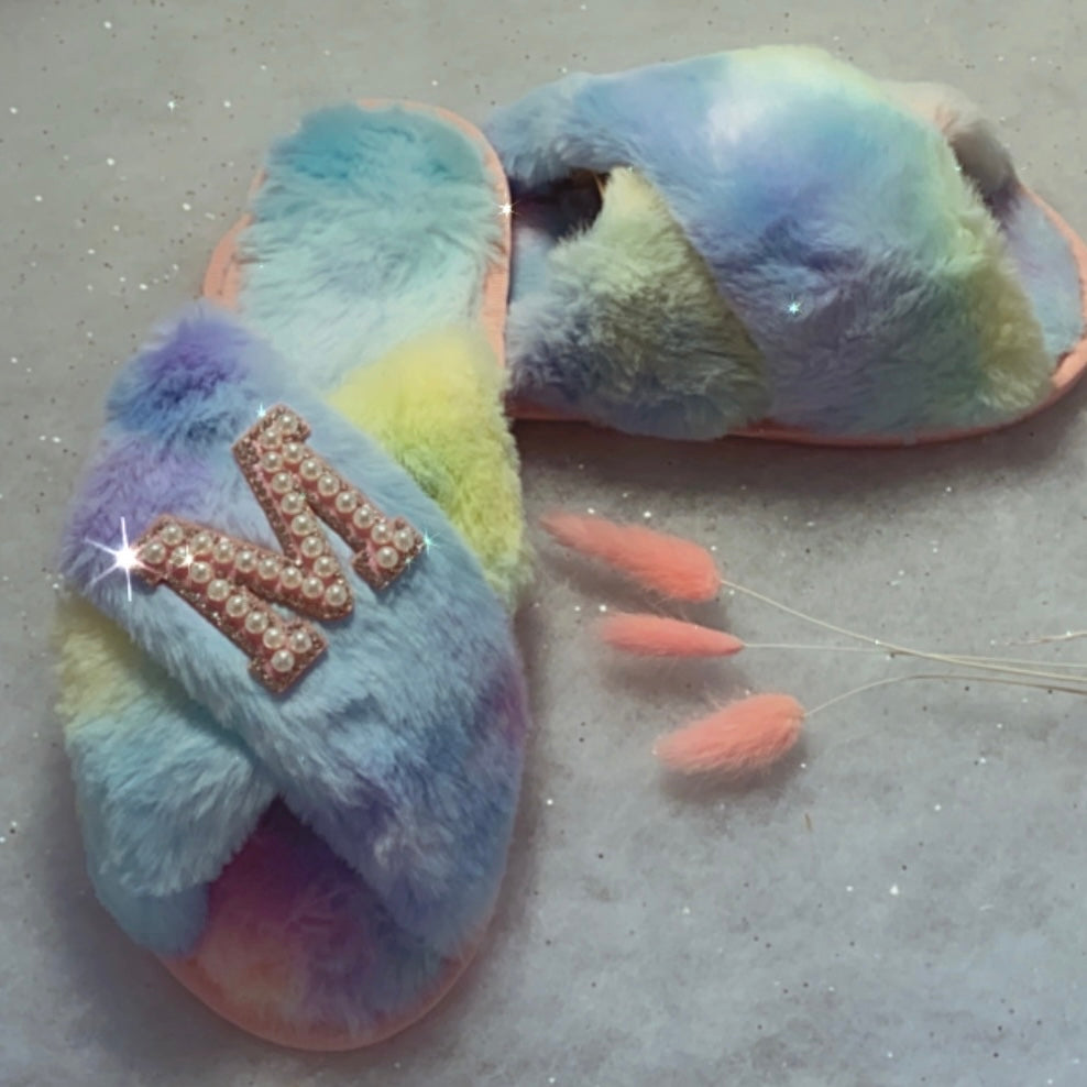 Customised Rainbow Bright ‘𝓡𝓱𝓲𝓡𝓱𝓲’ Slippers.