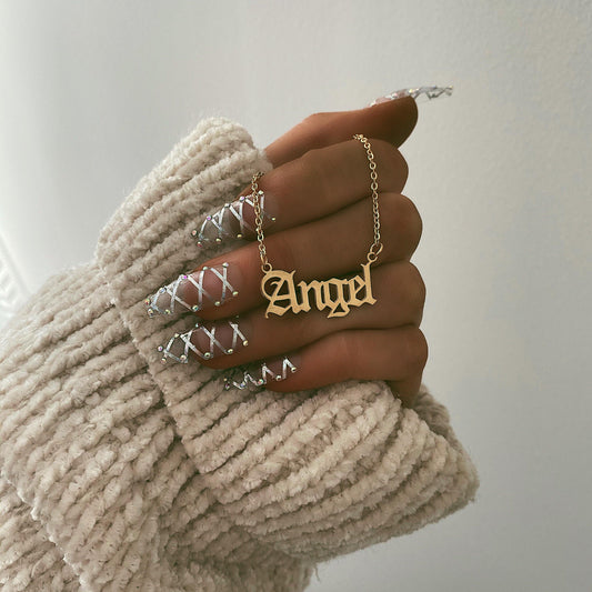 English Font 𝕬𝖓𝖌𝖊𝖑 Necklace - Pretty Little Presents