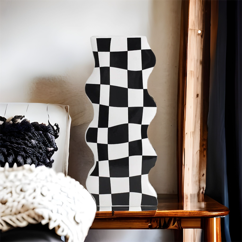 Creative Checkerboard Ceramic Vase