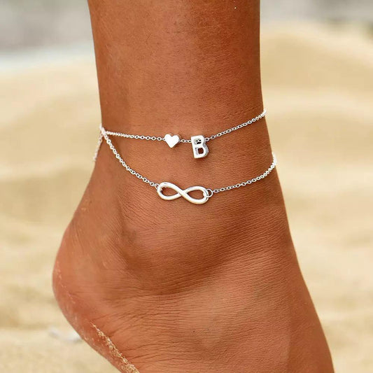 Personalised 𝓐𝓷𝓷𝓲𝓮 Infinity Ankle Bracelet - Pretty Little Presents