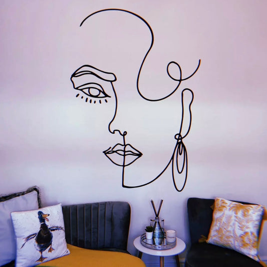 Line Art ‘𝓦𝓸𝓶𝓮𝓷𝓼 𝓕𝓪𝓬𝓮’ Wall Sticker