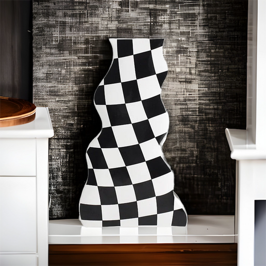 Creative Checkerboard Ceramic Vase