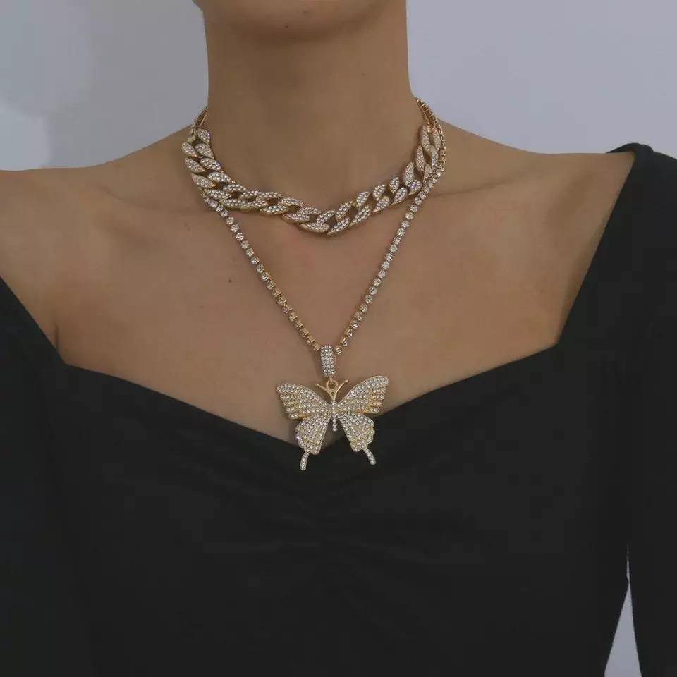 Luxury Crystal Butterfly Necklace - Pretty Little Presents