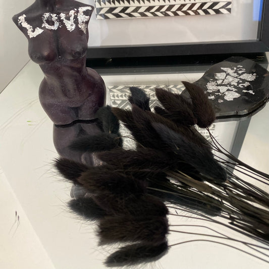 Fluffy ‘ 𝓑𝓵𝓪𝓬𝓴 𝓑𝓮𝓪𝓾𝓽𝔂’ Pampas Bunny Tails