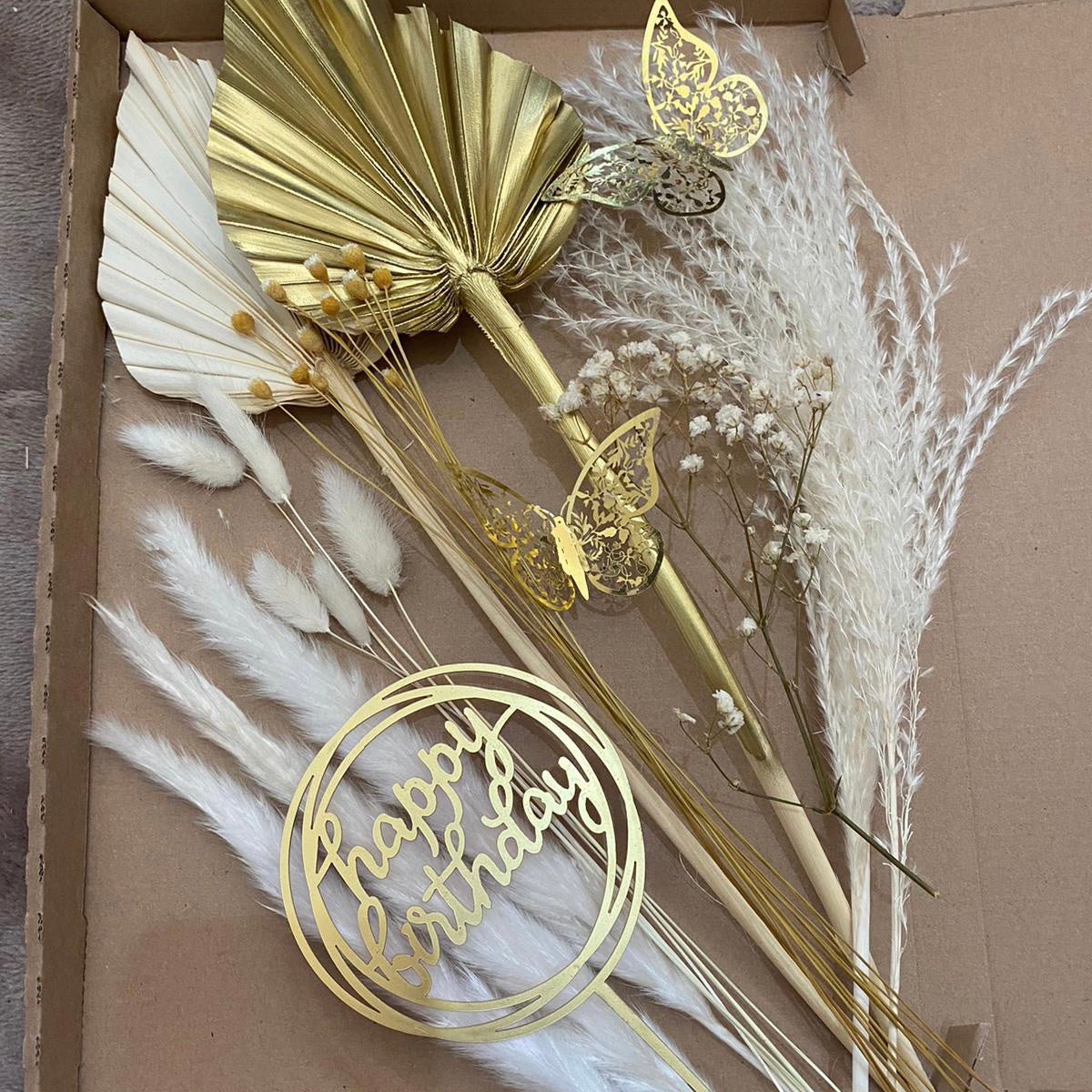 Letterbox Palm Spear & Pampas HATTIE Bouquet
