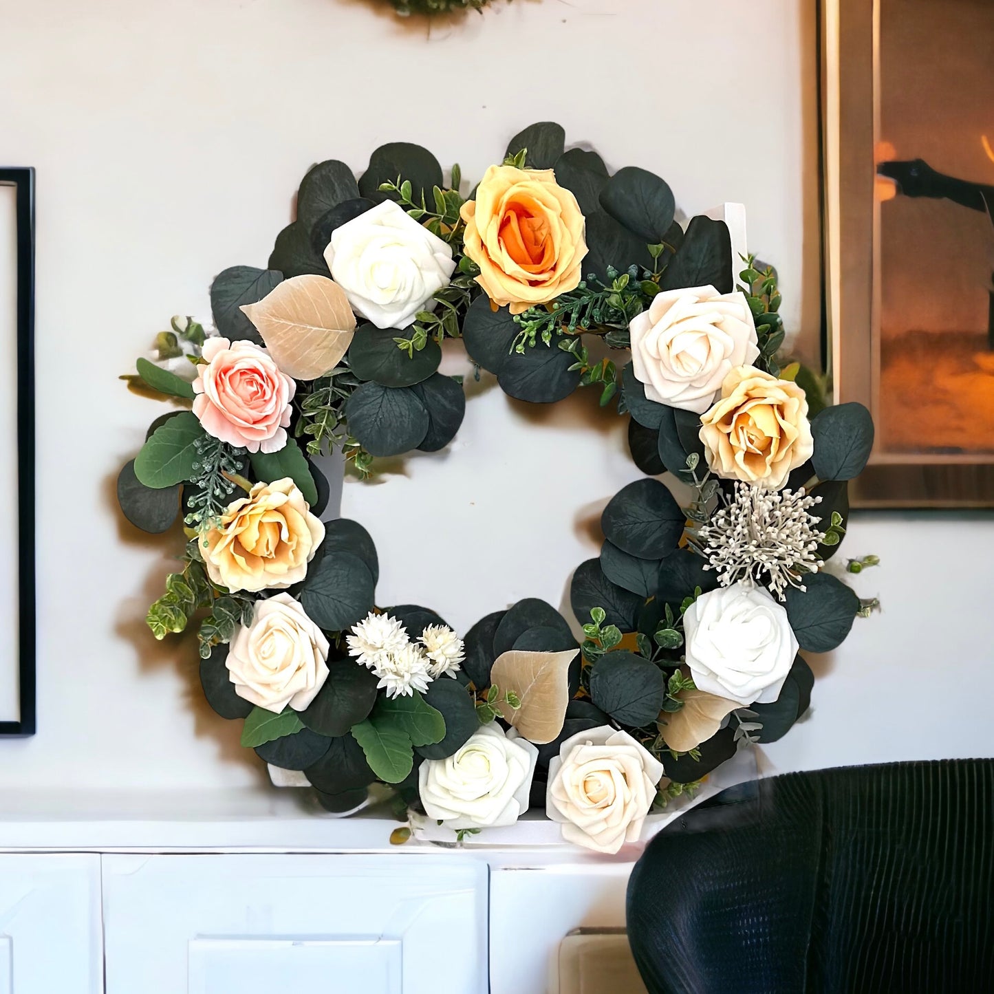 Handmade Eucalyptus & Rose Wreath