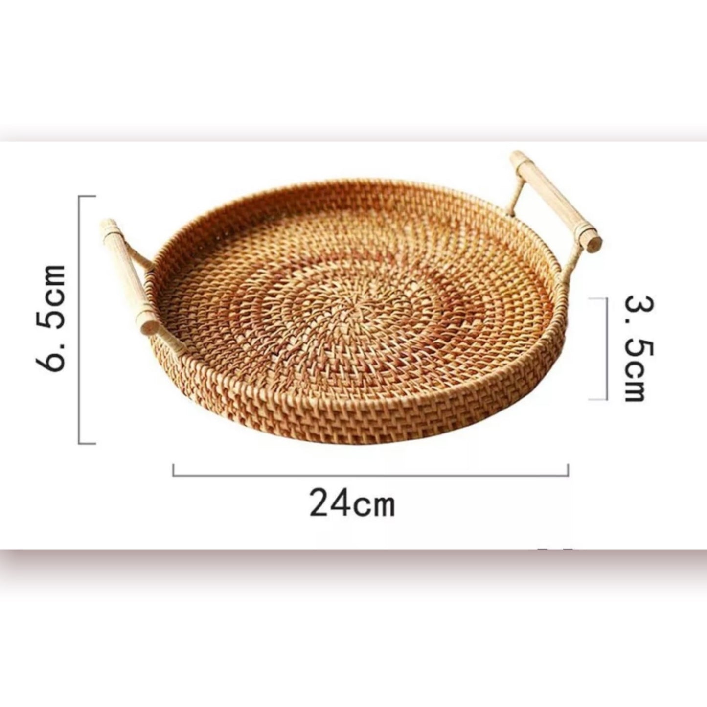 Wooden Serving Tray | Wicker Display Organiser | Rattan