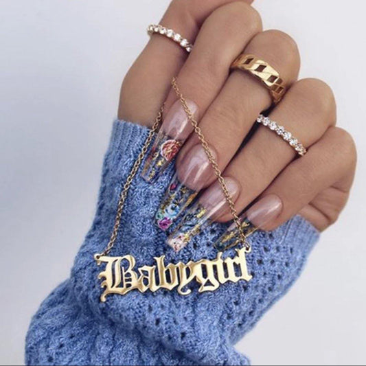 English Font 𝕭𝖆𝖇𝖞𝖌𝖎𝖗𝖑 Necklace - Pretty Little Presents