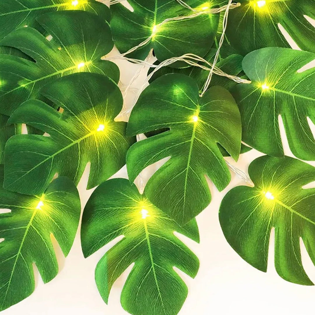 Jungle Theme Palm Leaf Garland LED lights