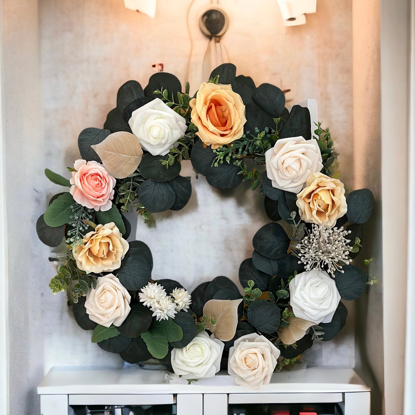 Handmade Eucalyptus & Rose Wreath
