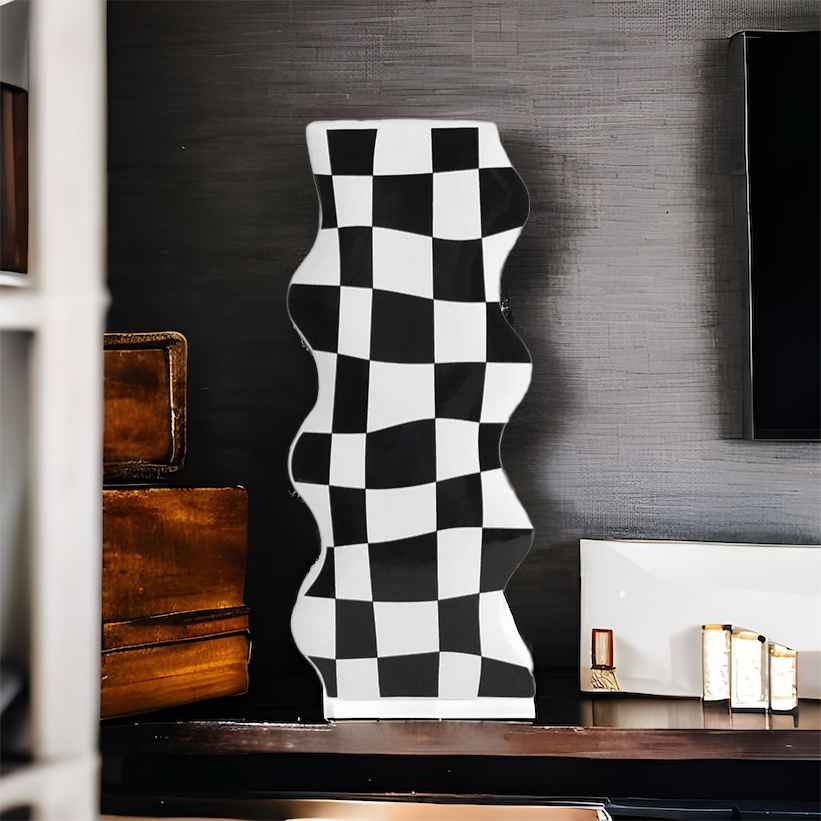 Creative Checkerboard Ceramic Vase