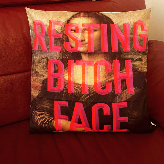 Moaning Mona Lisa '𝓡𝓮𝓼𝓽𝓲𝓷𝓰 𝓑𝓲𝓽𝓬𝓱 𝓕𝓪𝓬𝓮 Cushions