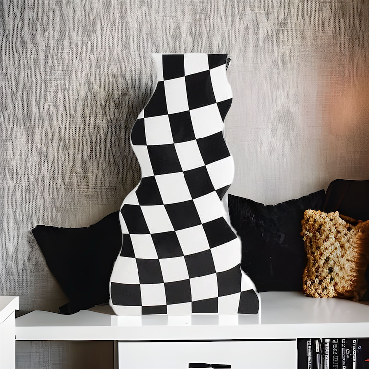 Creative Checkerboard Ceramic Vase