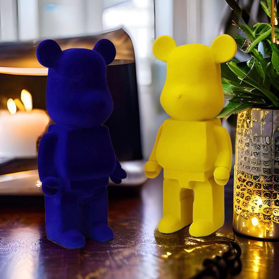 Art Deco Velour Bear Ornament