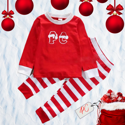 Unisex Customised Santa Hat Initial ‘ 𝓢𝓪𝓻𝓪‘ Christmas Pyjamas - Pretty Little Presents